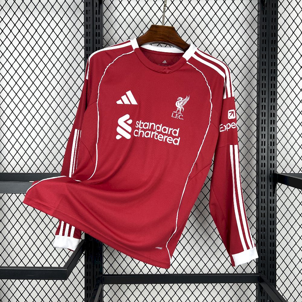 Liverpool 2025/26 Season Home Long-Sleeved Jersey-mysite Custom Football Kit- Nextkits