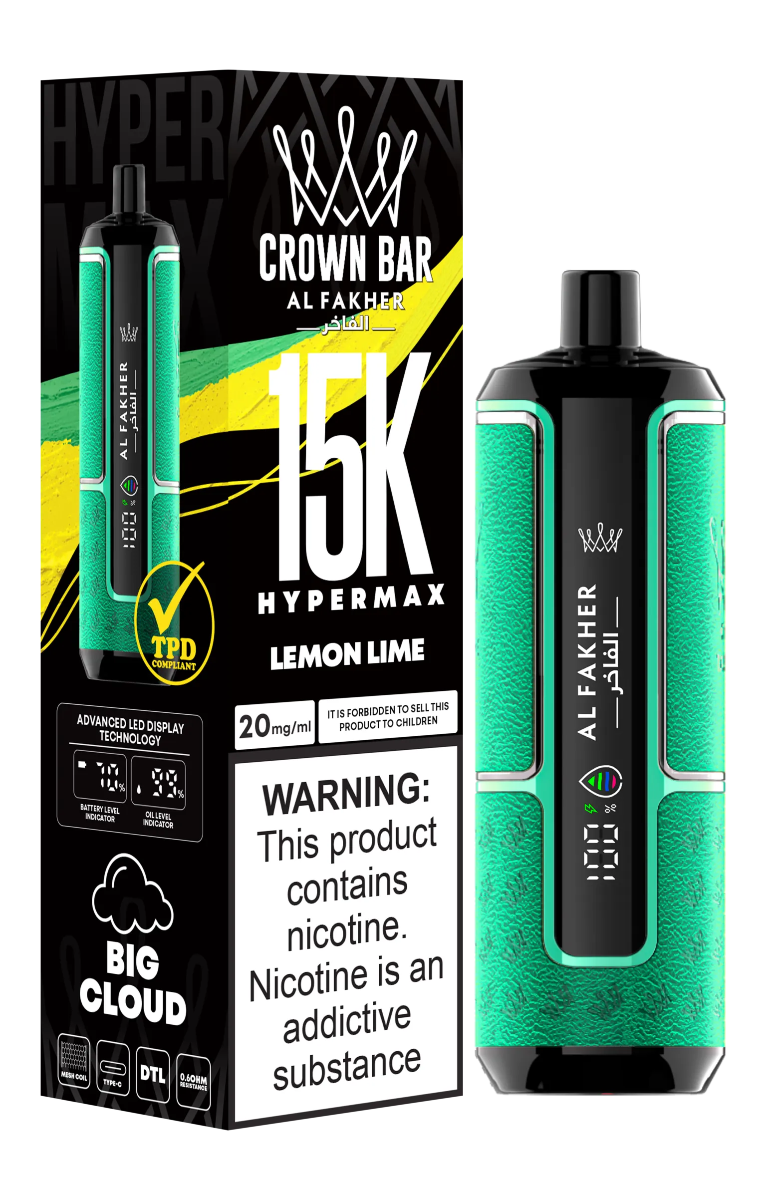  Al Fakher Crown Bar 15000 Pro Max Disposable Vapevpae005 vapeing vape