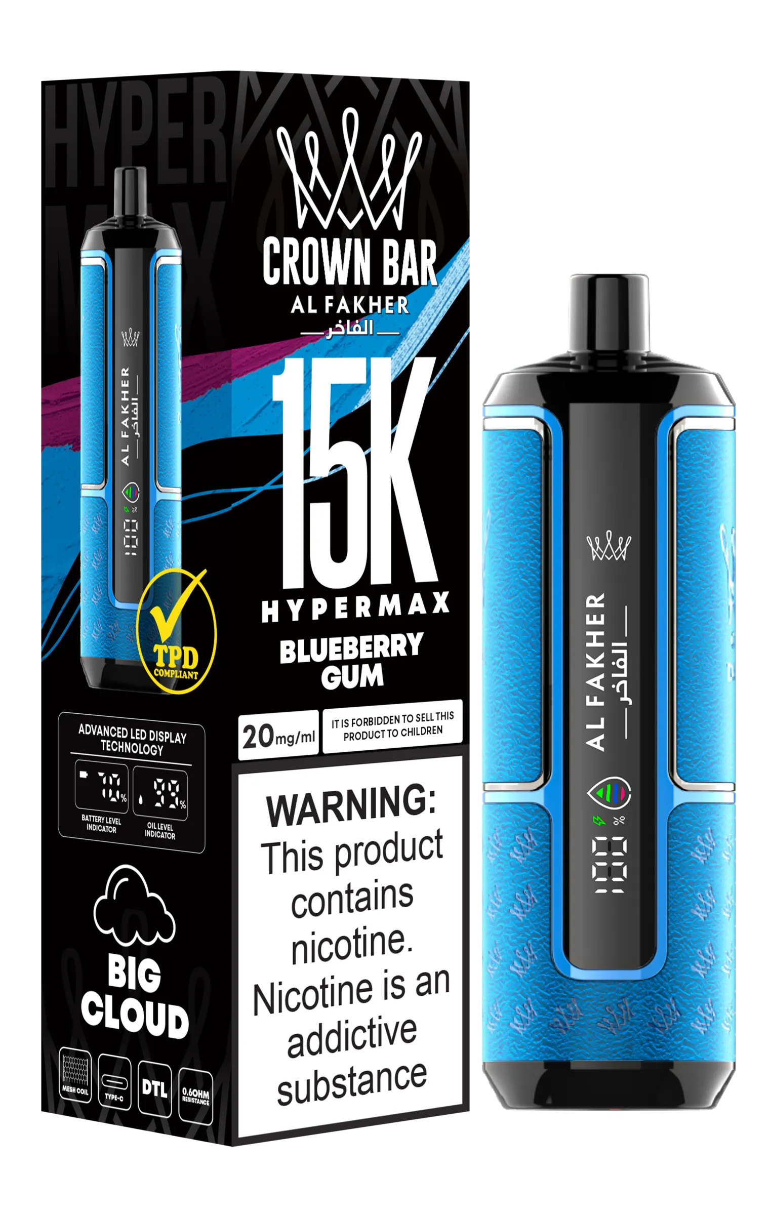  Al Fakher Crown Bar 15000 Pro Max Disposable Vapevpae005 vapeing vape