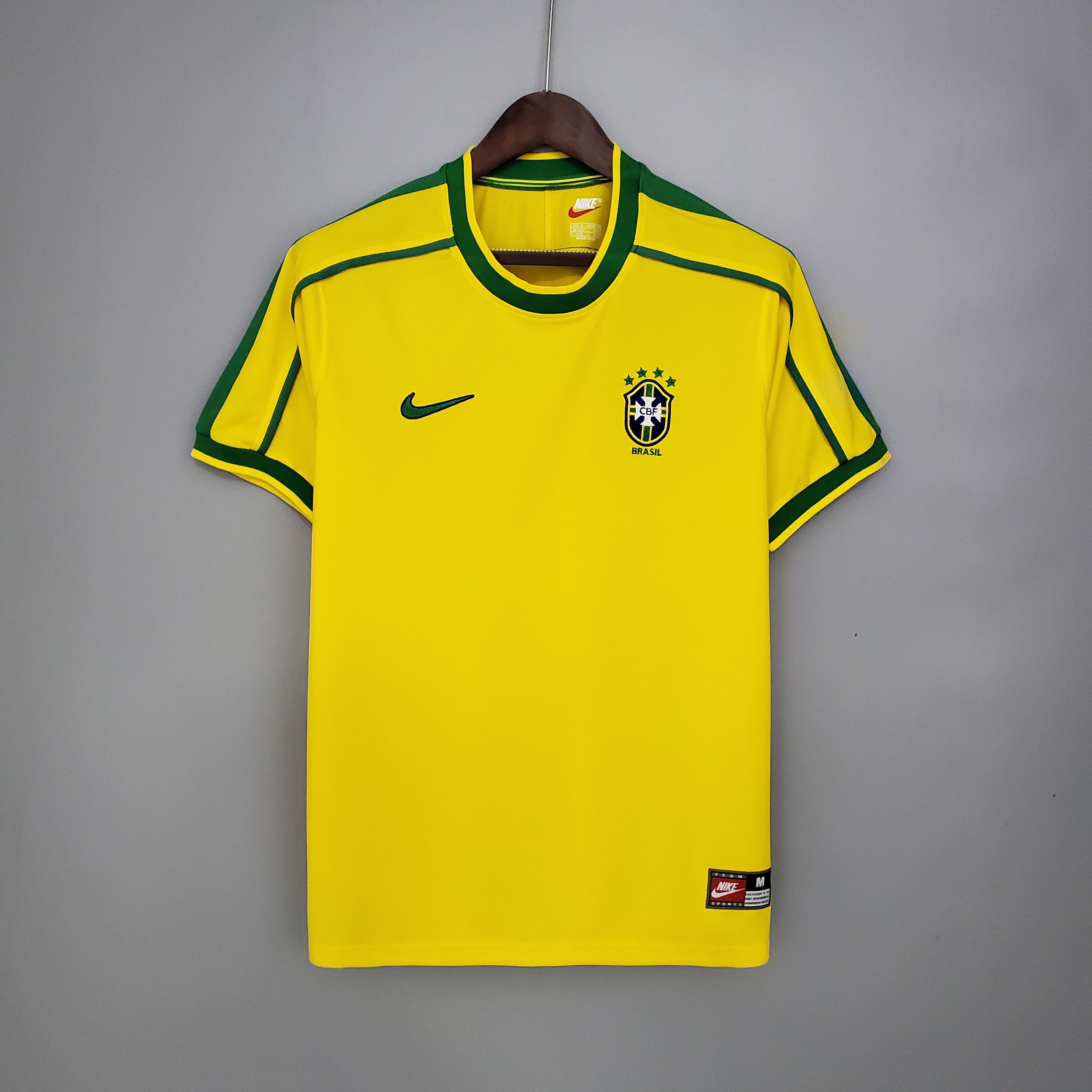 Retro Brazil 1998 Home Stadium Jersey:football jersey mysite: unitedjerseyfootball 邓江浪:football