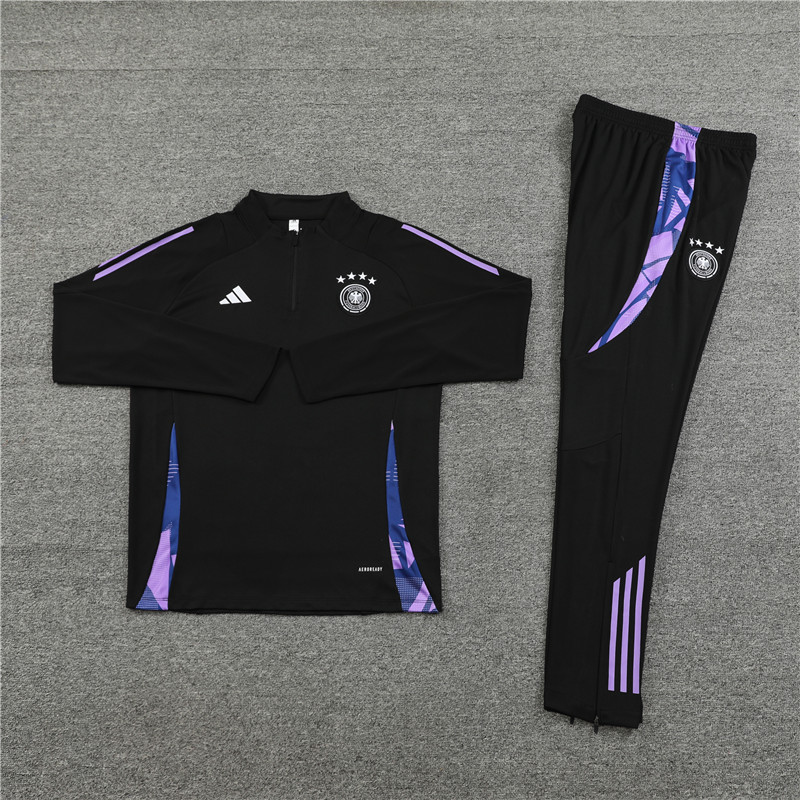 ManixJersey.com | Germany 2024 Long Sleeve Training Set - Black -Customize Name, Number and Patch | Worldwide Shipping