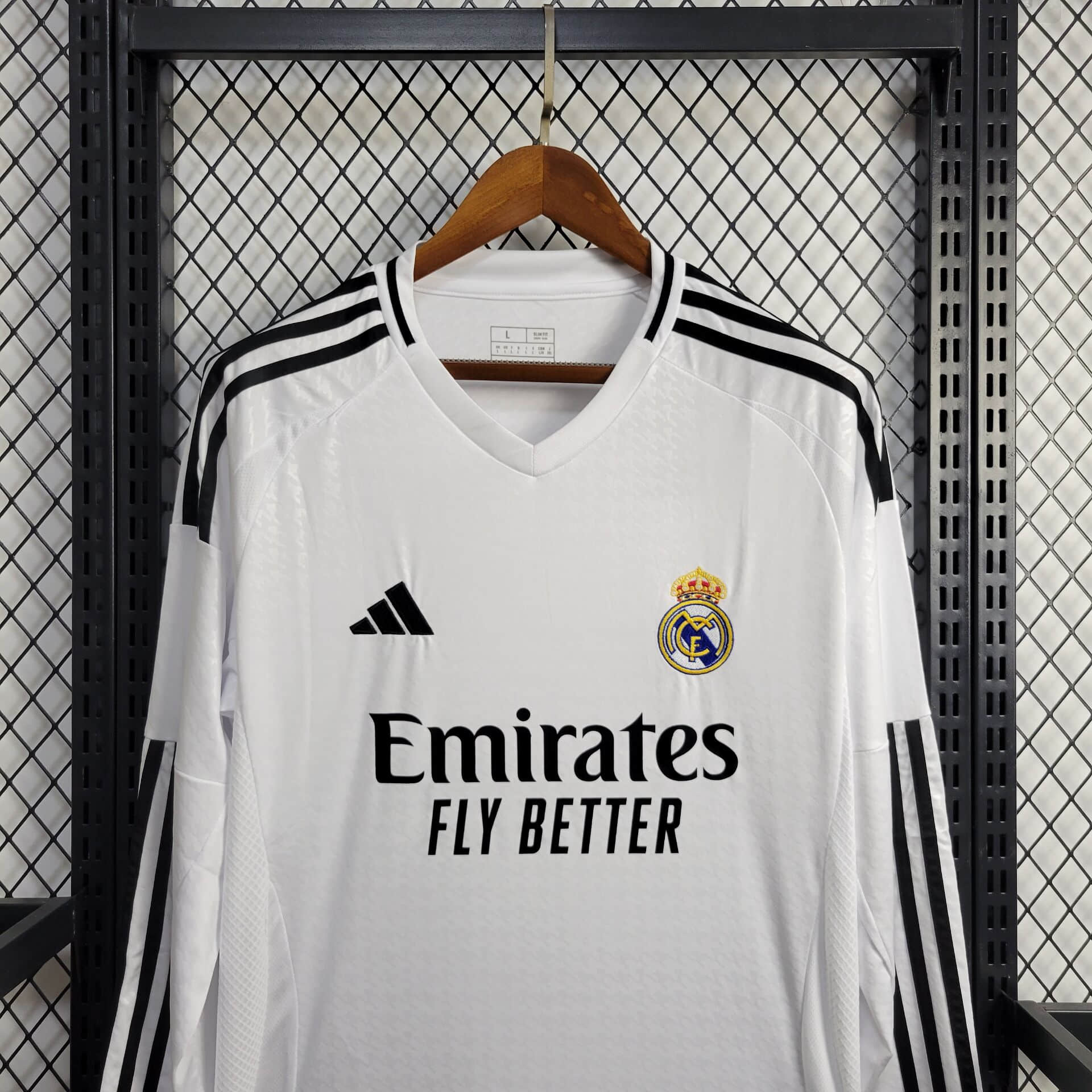 ManixJersey.com | Real Madrid 24-25 Home Long Sleeve Jersey - Fans Version -Customize Name, Number and Patch | Worldwide Shipping