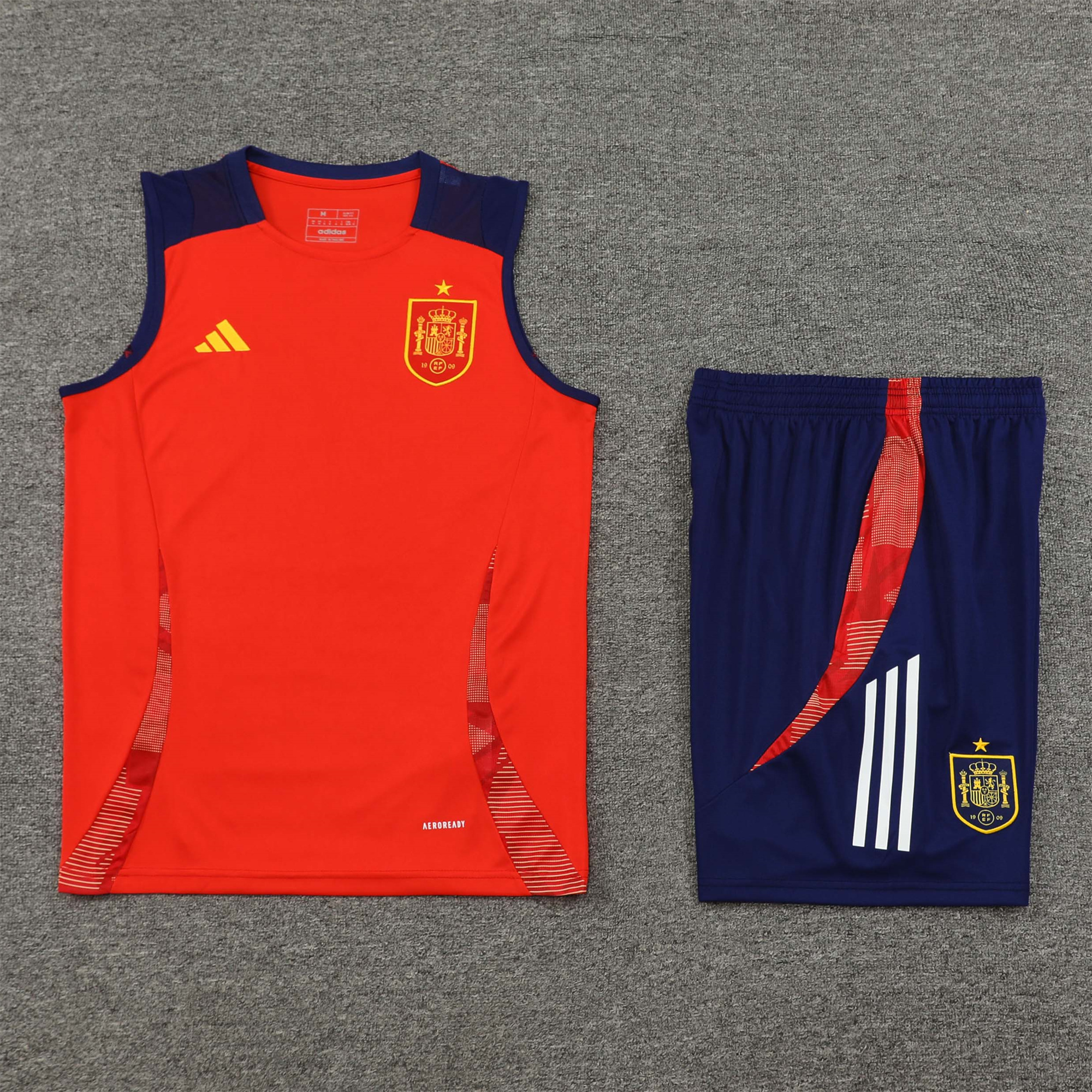 ManixJersey.com | Spain 24-25 Vest Training Set - Red -Customize Name, Number and Patch | Worldwide Shipping