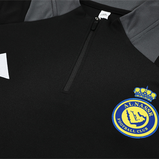 JerseysGala.com | Al Nassr Riyadh Victory 24-25 Long Sleeve Training Set - Black -Customize Name, Number and Patch | Worldwide Shipping