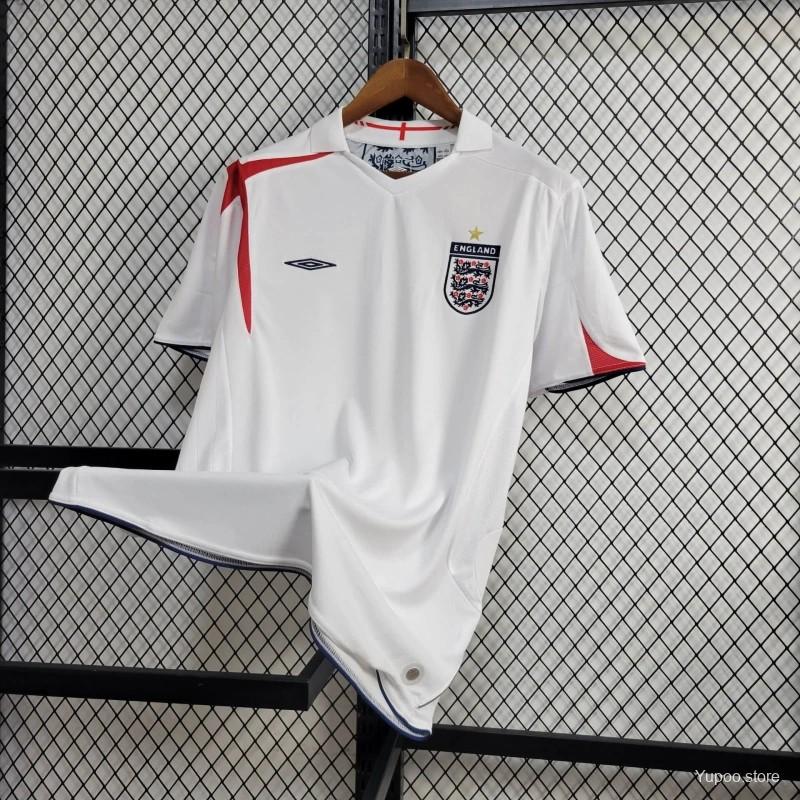 foot-Retro England 2006 Home Stadium Jersey