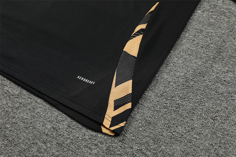 ManixJersey.com | Real Madrid 24-25 Short-Sleeve Training Kids Kit - Black Gold -Customize Name, Number and Patch | Worldwide Shipping
