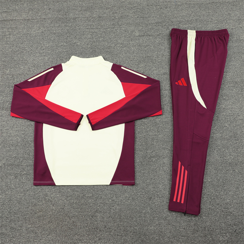 JerseysGala.com | Bayern Munich 24-25 Long Sleeve Training Set - White & Red -Customize Name, Number and Patch | Worldwide Shipping