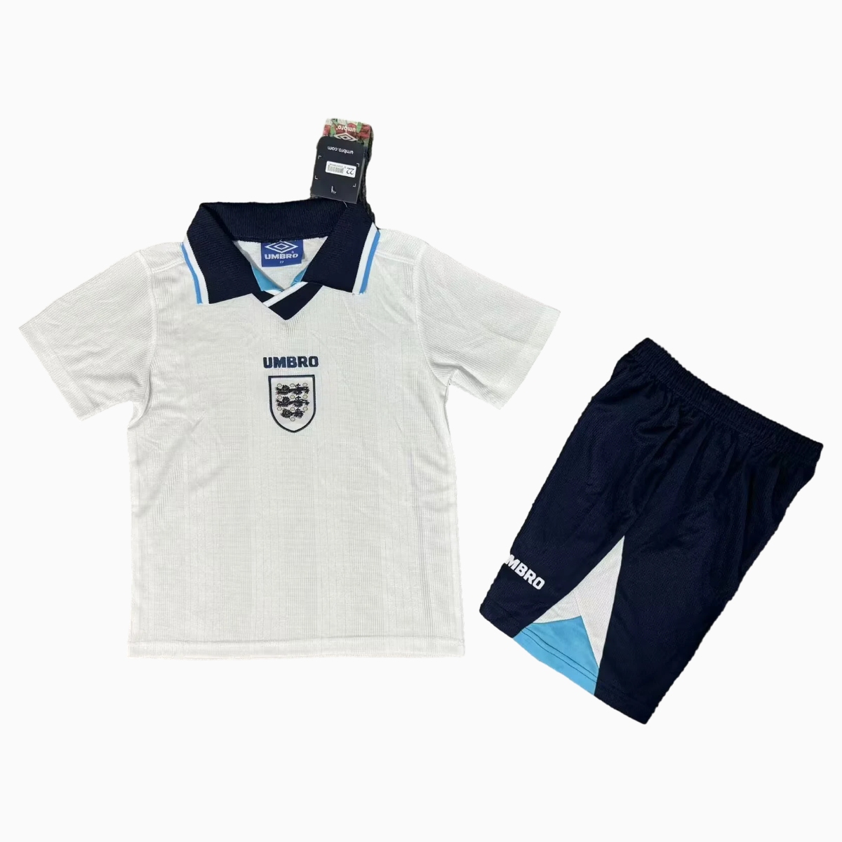 ManixJersey.com | Retro England 1996 Home Kids Kit -Customize Name, Number and Patch | Worldwide Shipping