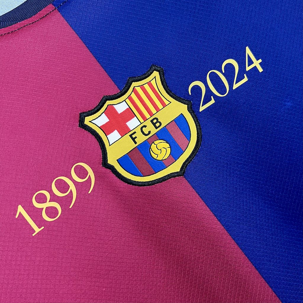 ManixJersey.com | Barcelona 24-25 Home Unsponsored 125th Anniversary Jersey - Fans Version -Customize Name, Number and Patch | Worldwide Shipping