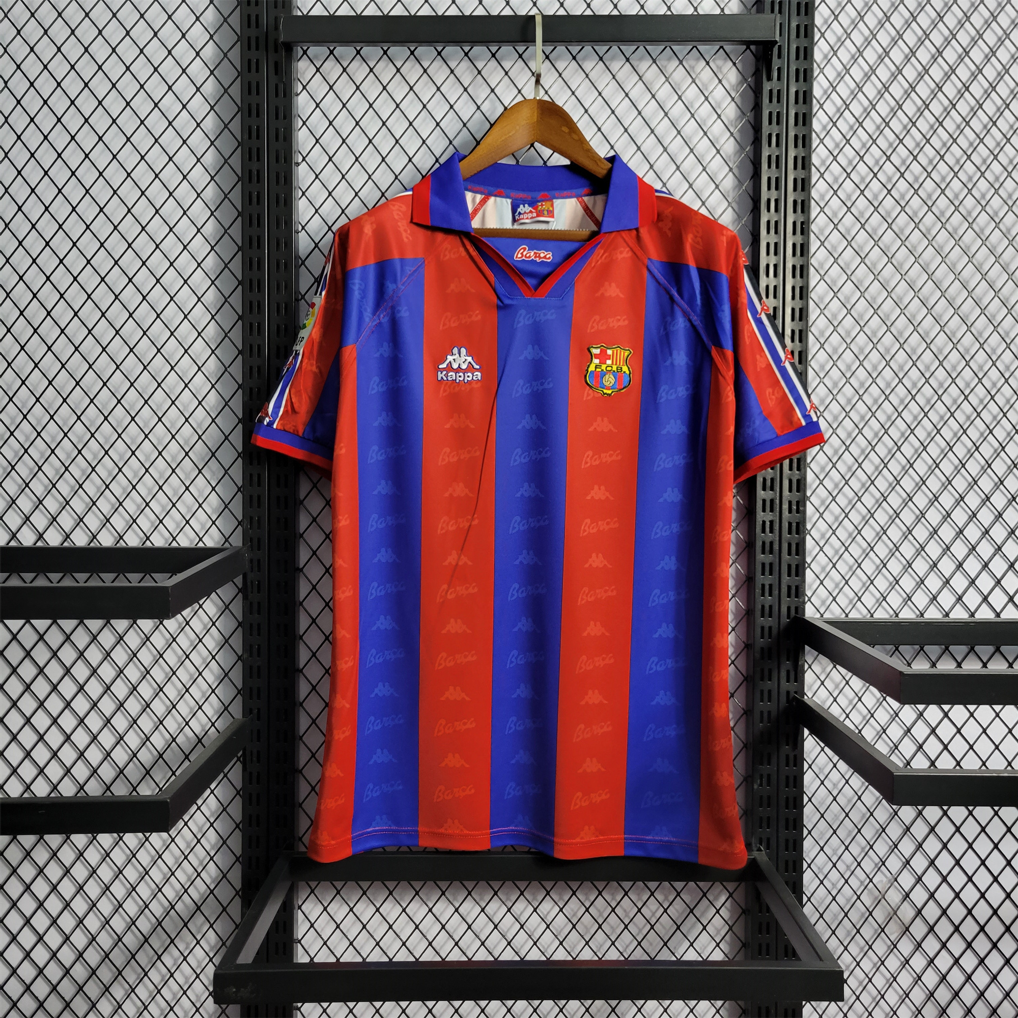 ManixJersey.com | Retro Barcelona 96-97 Home Stadium Jersey -Customize Name, Number and Patch | Worldwide Shipping