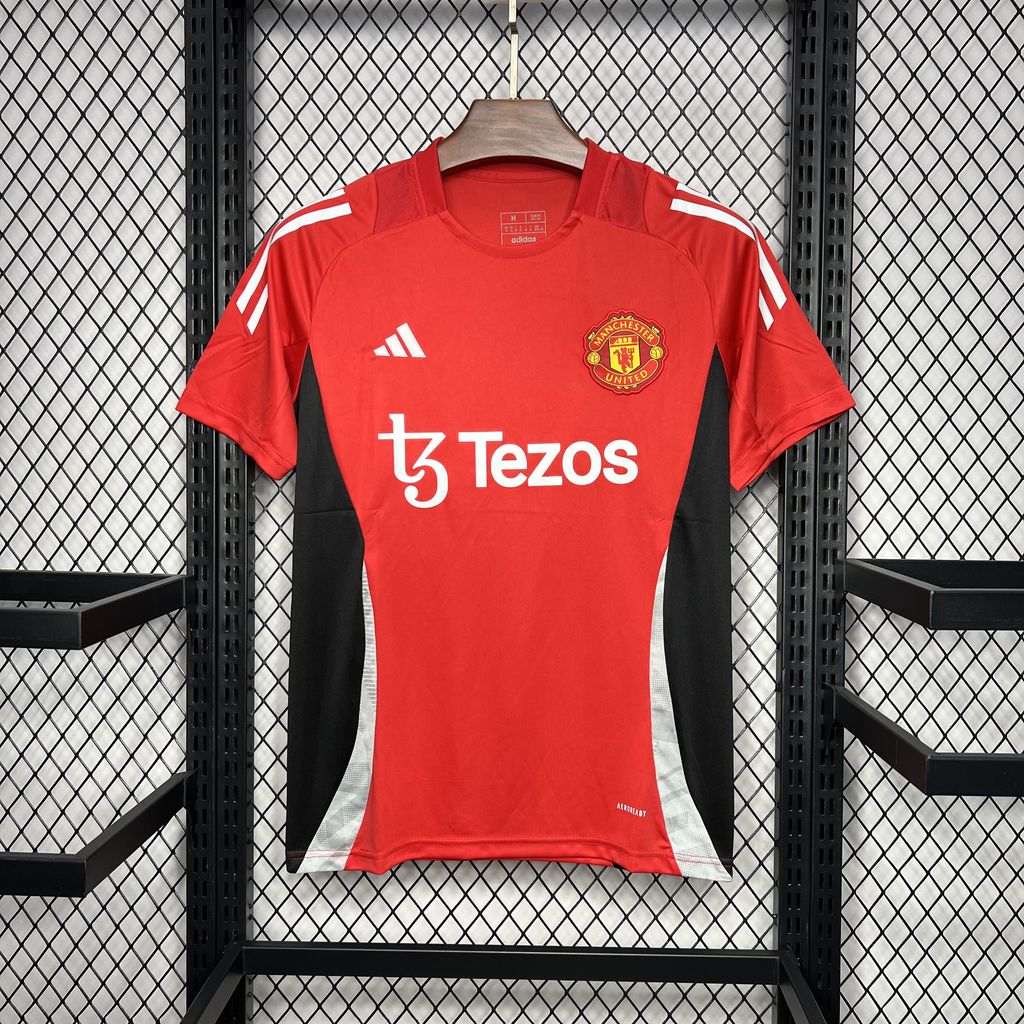 ManixJersey.com | Manchester United 24-25 Red Pre-match Training Jersey - Fans Version -Customize Name, Number and Patch | Worldwide Shipping
