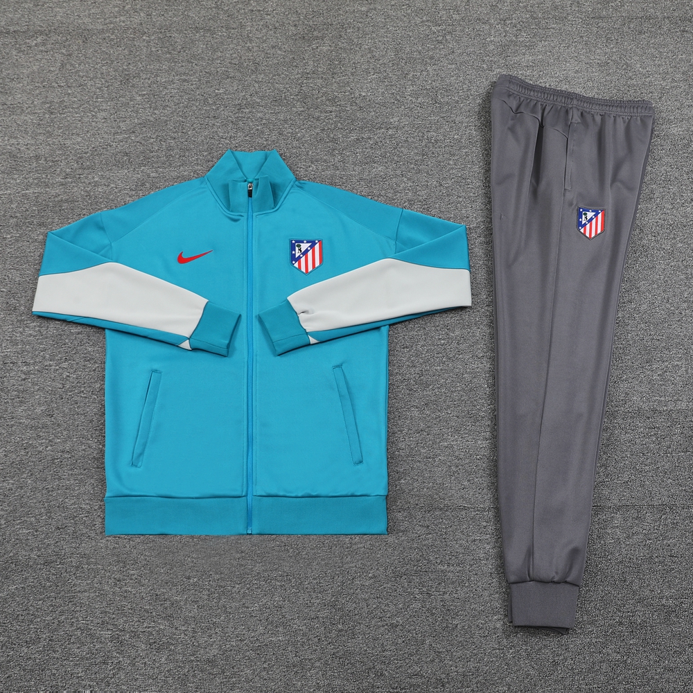 JerseysGala.com | Atletico Madrid 24-25 Jacket Training Tracksuit - Lake Blue -Customize Name, Number and Patch | Worldwide Shipping