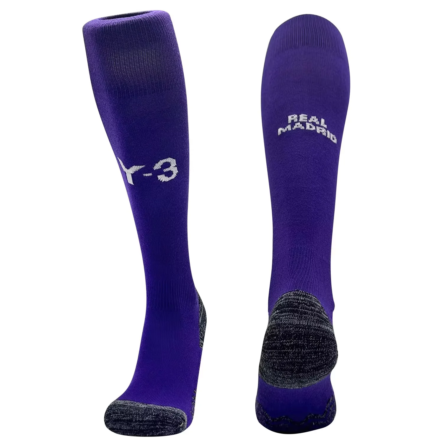 JerseysGala.com | Real Madrid 24-25 Y-3 Socks - Purple -Customize Name, Number and Patch | Worldwide Shipping