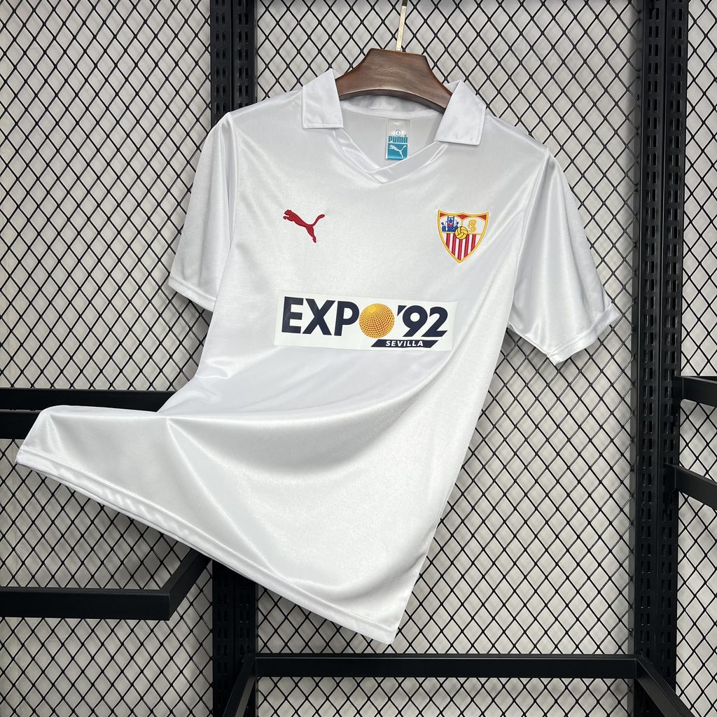 ManixJersey.com | Retro Sevilla FC 1987-90 Home Jersey -Customize Name, Number and Patch | Worldwide Shipping