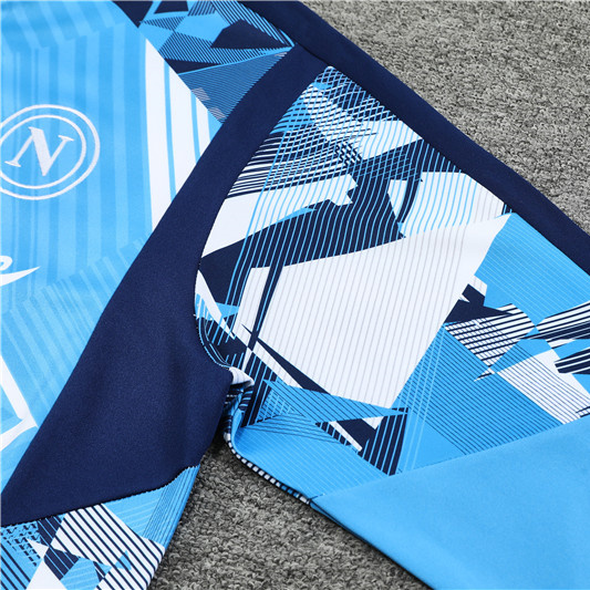 JerseysGala.com | Napoli 24-25 Pre-Match Long Sleeve Training Set - Light Blue Top and Deep Blue Pants -Customize Name, Number and Patch | Worldwide Shipping