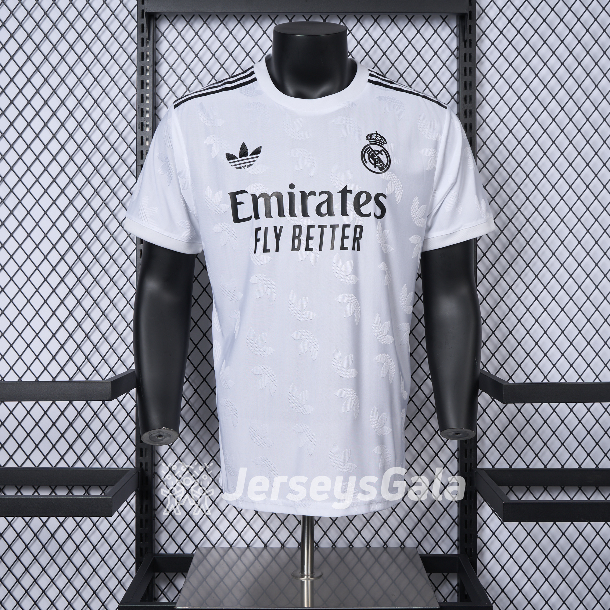 JerseysGala.com | Real Madrid 24-25 Trefoil White Jersey - Player Version -Customize Name, Number and Patch | Worldwide Shipping