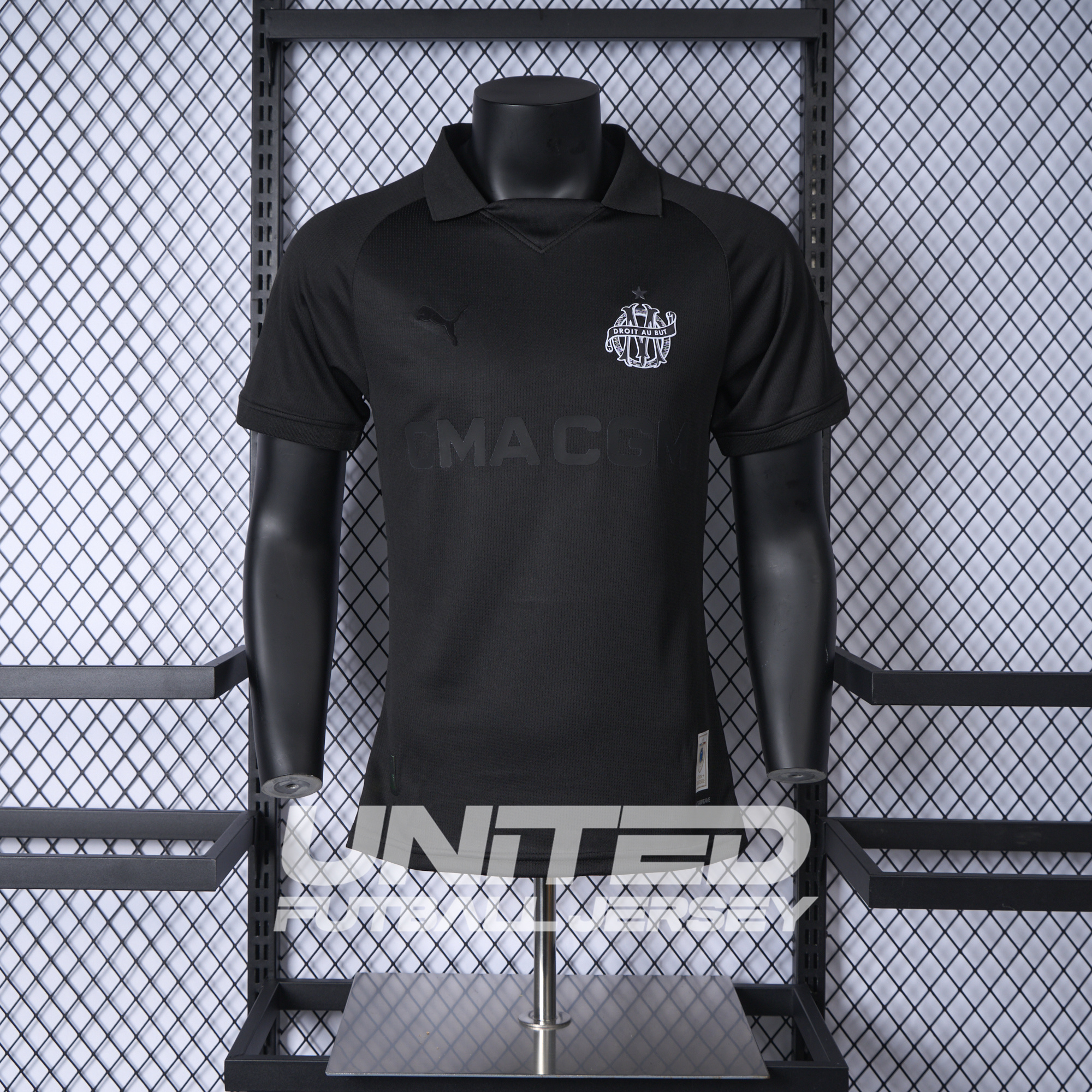 unitedfutballjersey-Marseille 24-25 125th Anniversary Black Jersey - Player Version