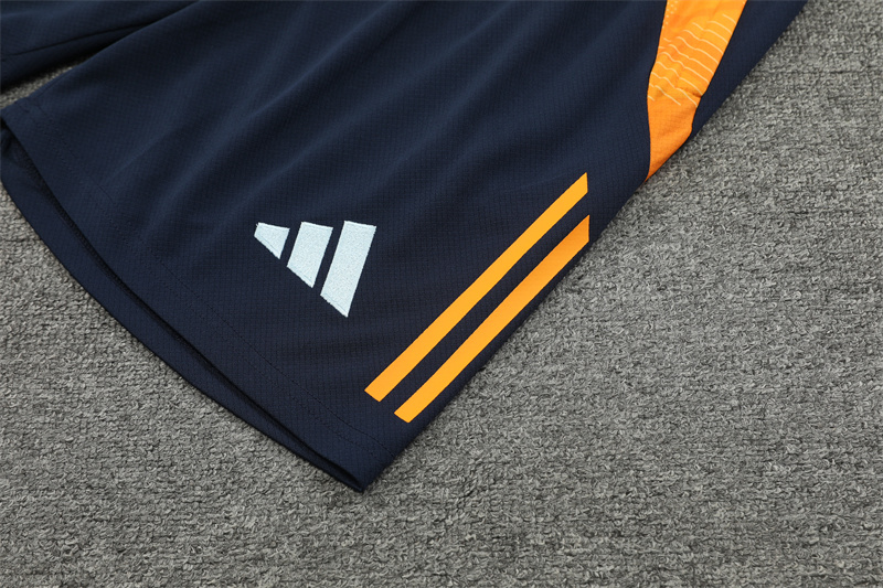 JerseysGala.com | Real Madrid 24-25 Short-Sleeve Training Kids Kit - White & Deep Blue -Customize Name, Number and Patch | Worldwide Shipping