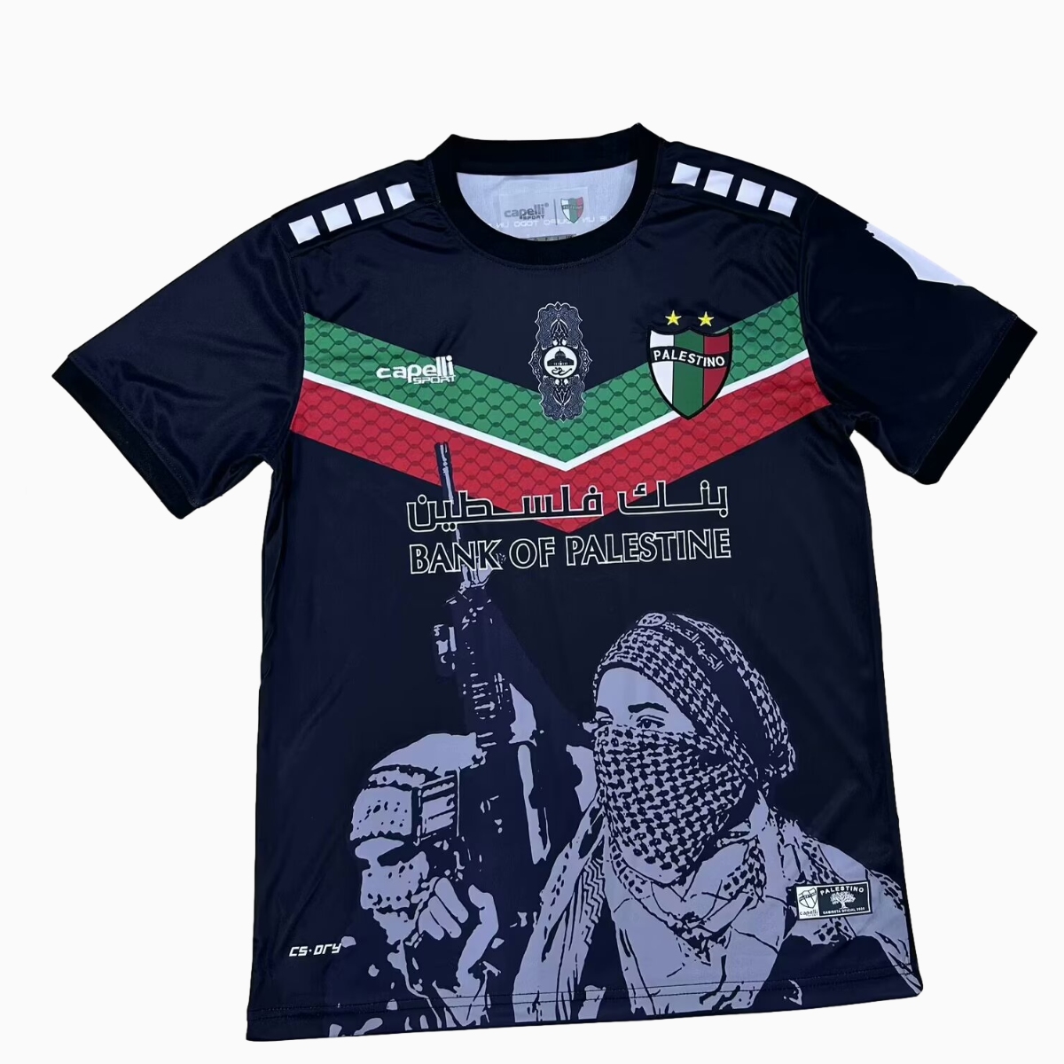 SIUjerseys-Club Deportivo Palestino 24-25 Black Graffiti Jersey - Fans Version