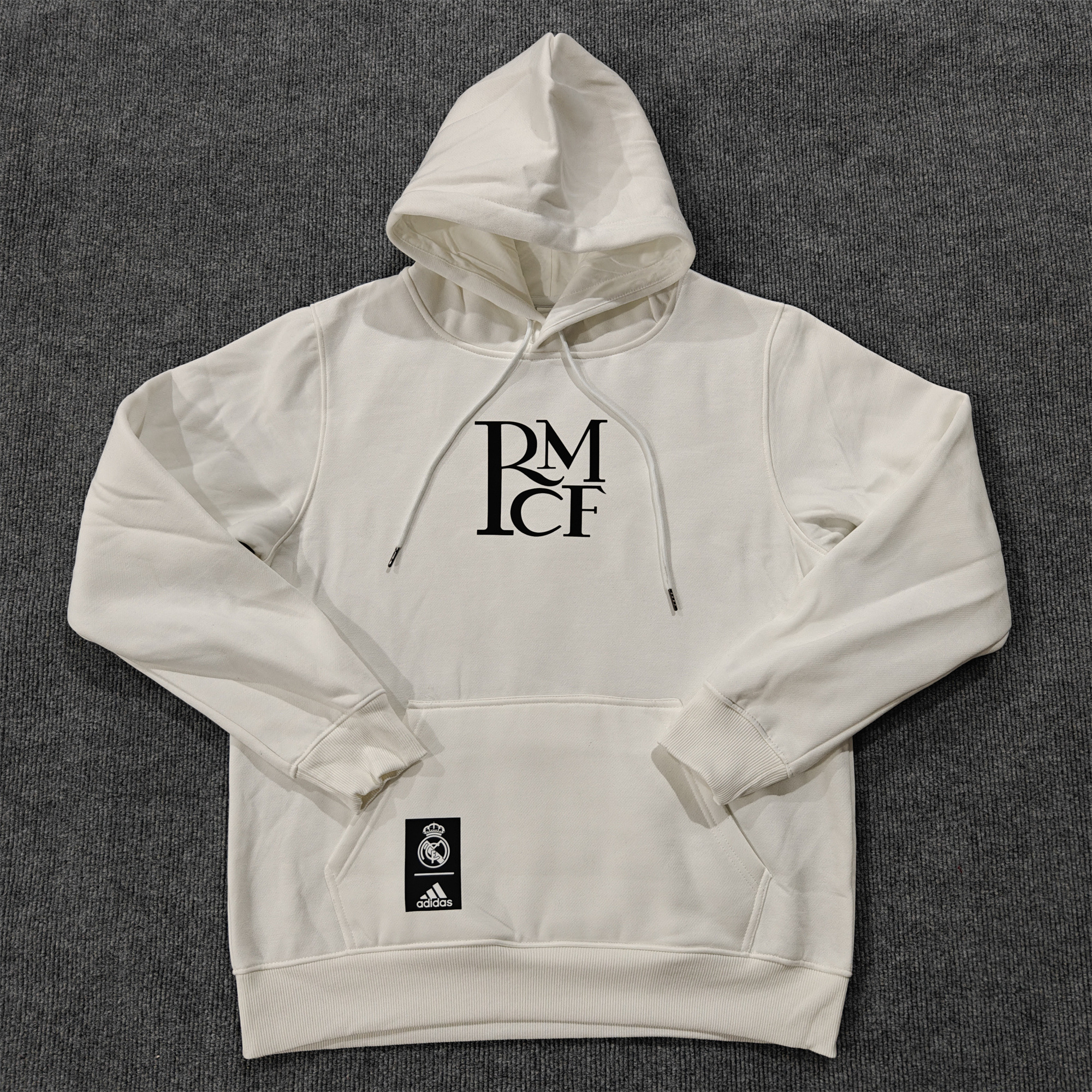 JerseysGala.com | Real Madrid 24-25 RMCF Concept Hoodie - Off White -Customize Name, Number and Patch | Worldwide Shipping