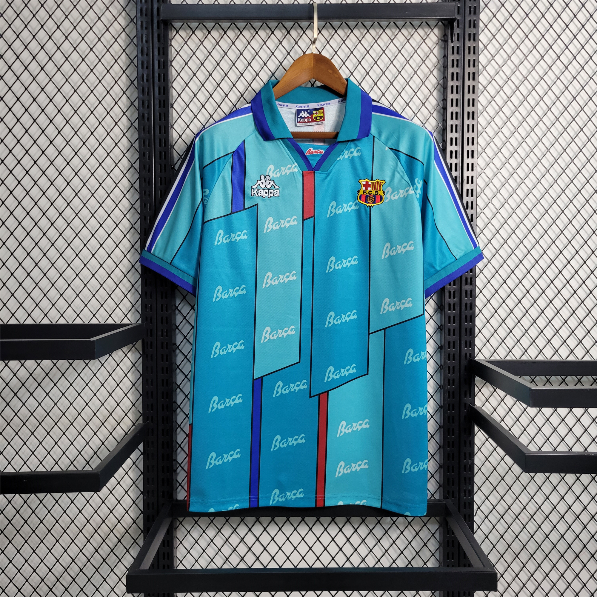 ManixJersey.com | Retro Barcelona 95-97 Away Stadium Jersey -Customize Name, Number and Patch | Worldwide Shipping
