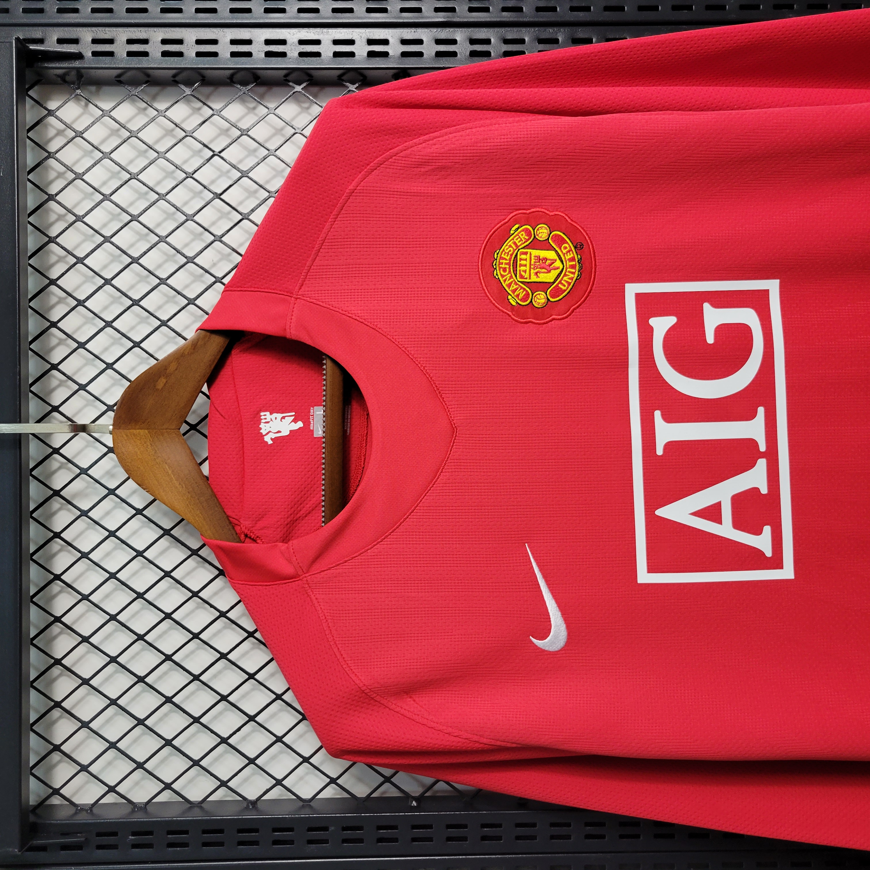 SIUjerseys-Retro Manchester United 07-08 Home Long Sleeve Jersey