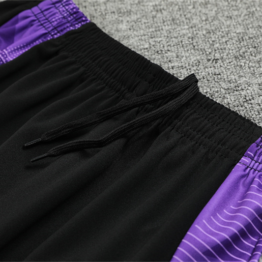 SIUjerseys-Real Madrid 24-25 Long Sleeve Training Set - Black and Purple