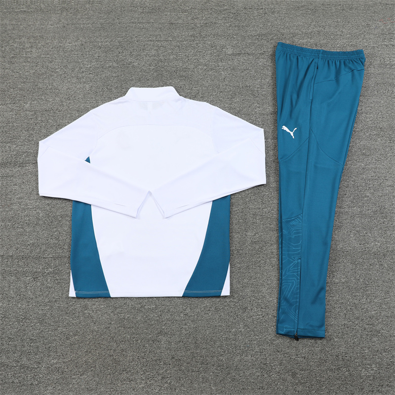 JerseysGala.com | Marseille 24-25 Long Sleeve Training Set - White -Customize Name, Number and Patch | Worldwide Shipping