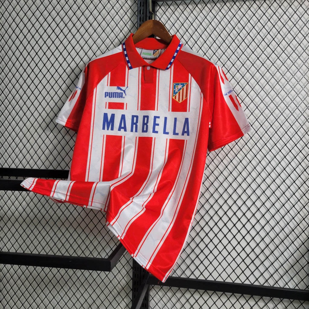 Funinjersey-Retro Atletico Madrid 1994-95 Home Stadium Jersey