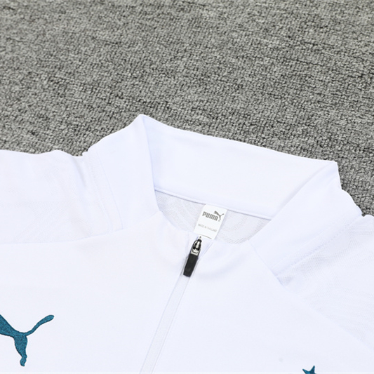 JerseysGala.com | Marseille 24-25 Long Sleeve Training Set - White -Customize Name, Number and Patch | Worldwide Shipping