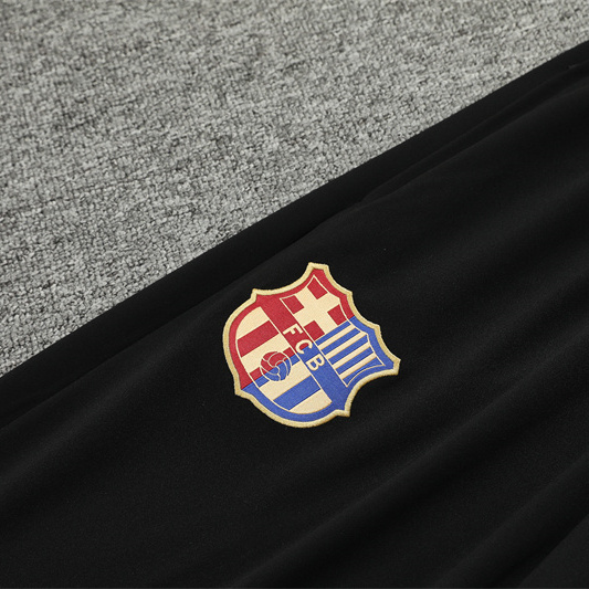 JerseysGala.com | Barcelona 24-25 Kids Long Sleeve Training Set - Player Version - Black Gold -Customize Name, Number and Patch | Worldwide Shipping