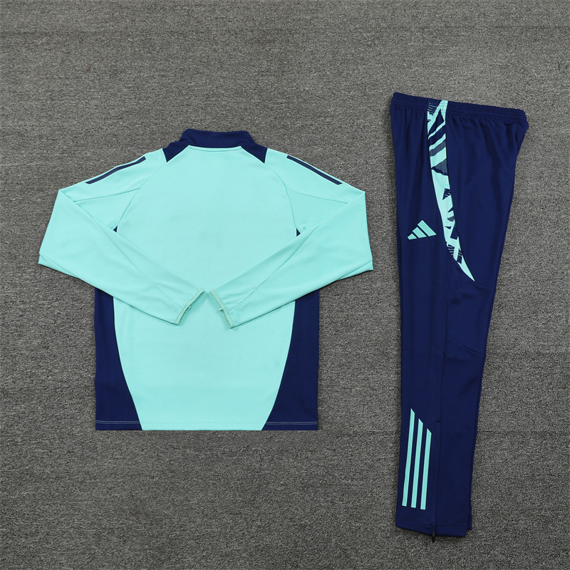 JerseysGala.com | Manchester United 24-25 Long Sleeve Training Set - Lake Blue -Customize Name, Number and Patch | Worldwide Shipping
