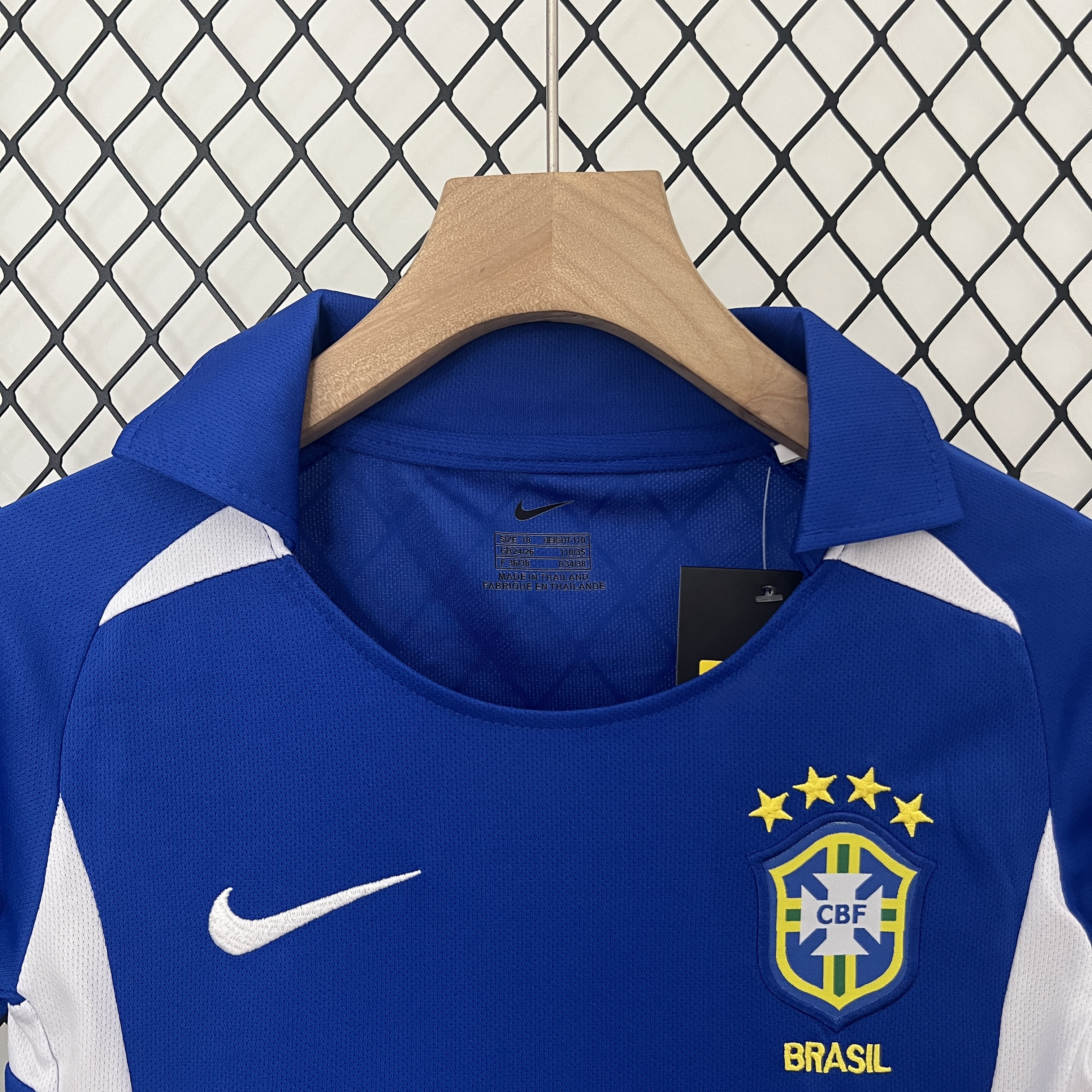 ManixJersey.com | Retro Brazil 2002 Away Stadium Kids Kit -Customize Name, Number and Patch | Worldwide Shipping