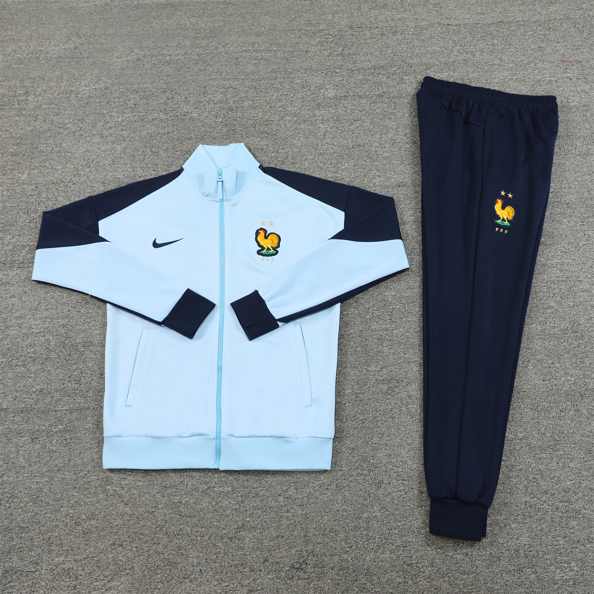 SIUjerseys-France 24-25 Jacket Training Tracksuit - Sky Blue