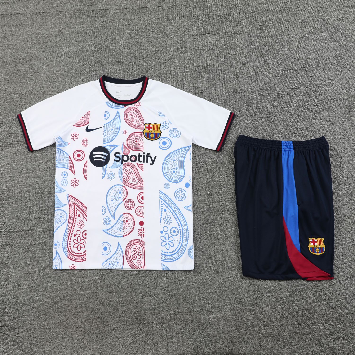 SIUjerseys-Barcelona 24-25 Short-Sleeve Training Set - White with Pattern