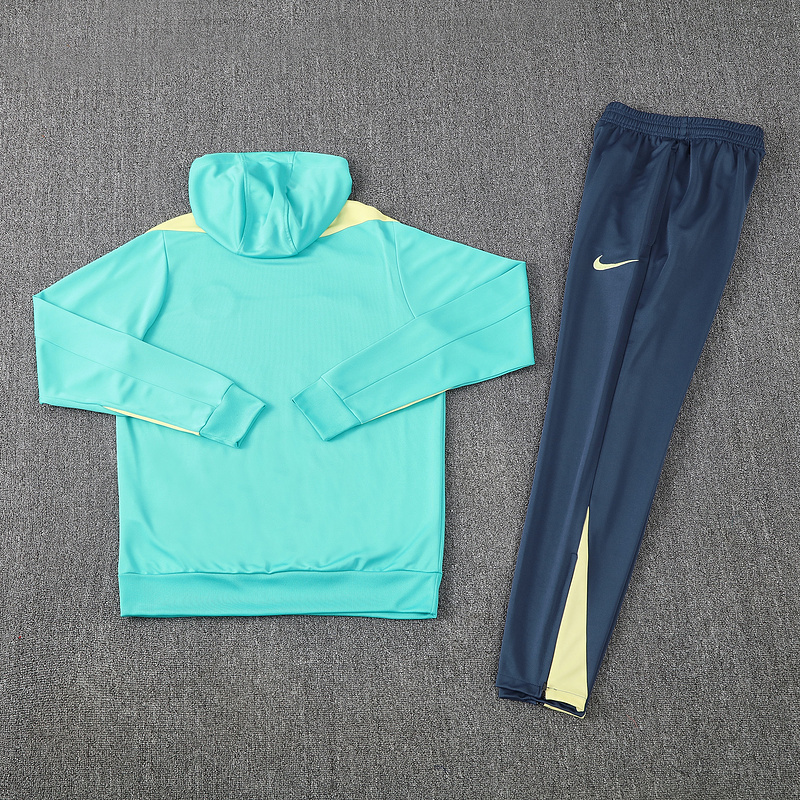 ManixJersey.com | Club América 2025 Training Hoodie Set - Green Hoodie and Deep Blue Pants -Customize Name, Number and Patch | Worldwide Shipping