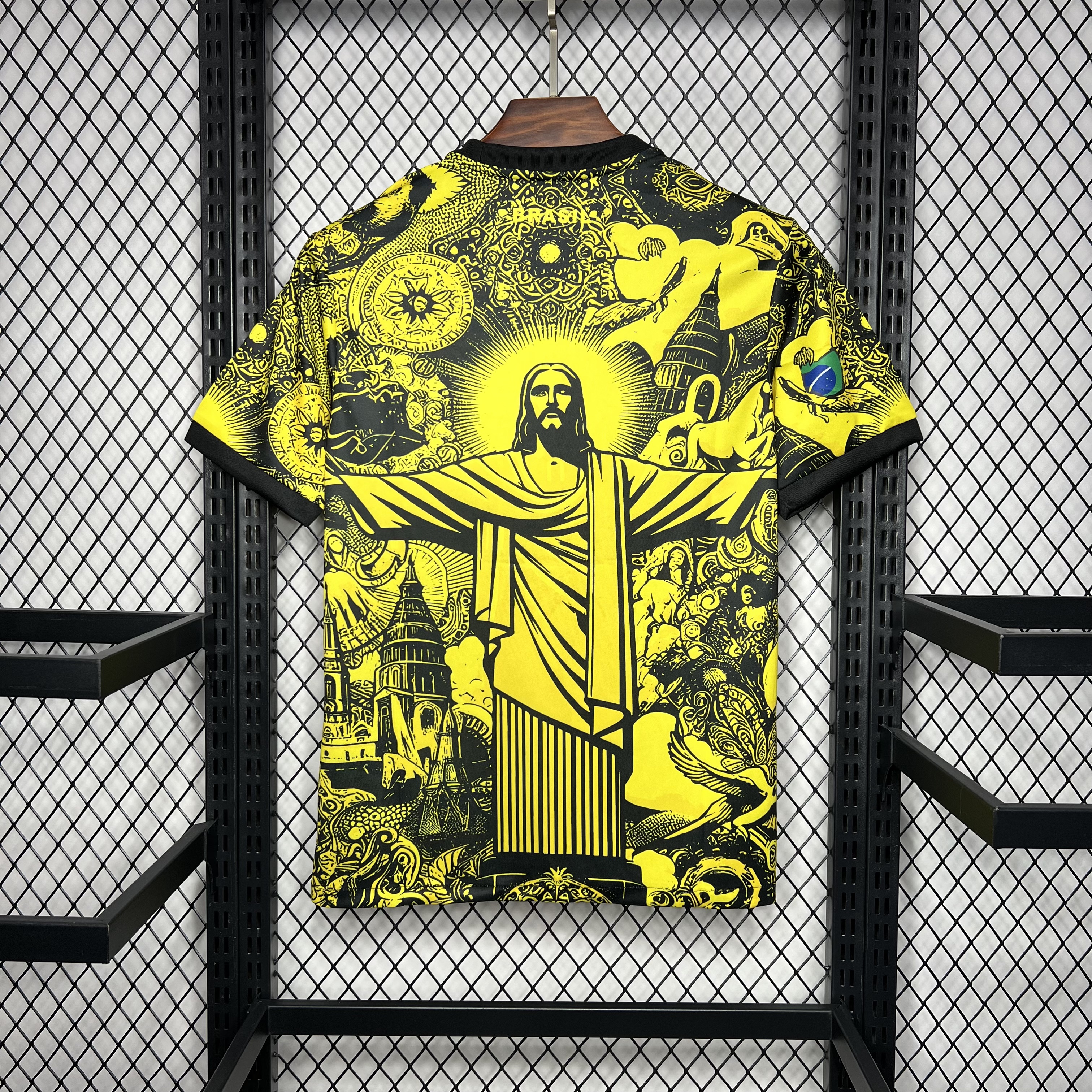SIUjerseys-Brazil 2024 Yellow Christ the Redeemer Statue Jersey - Fans Version