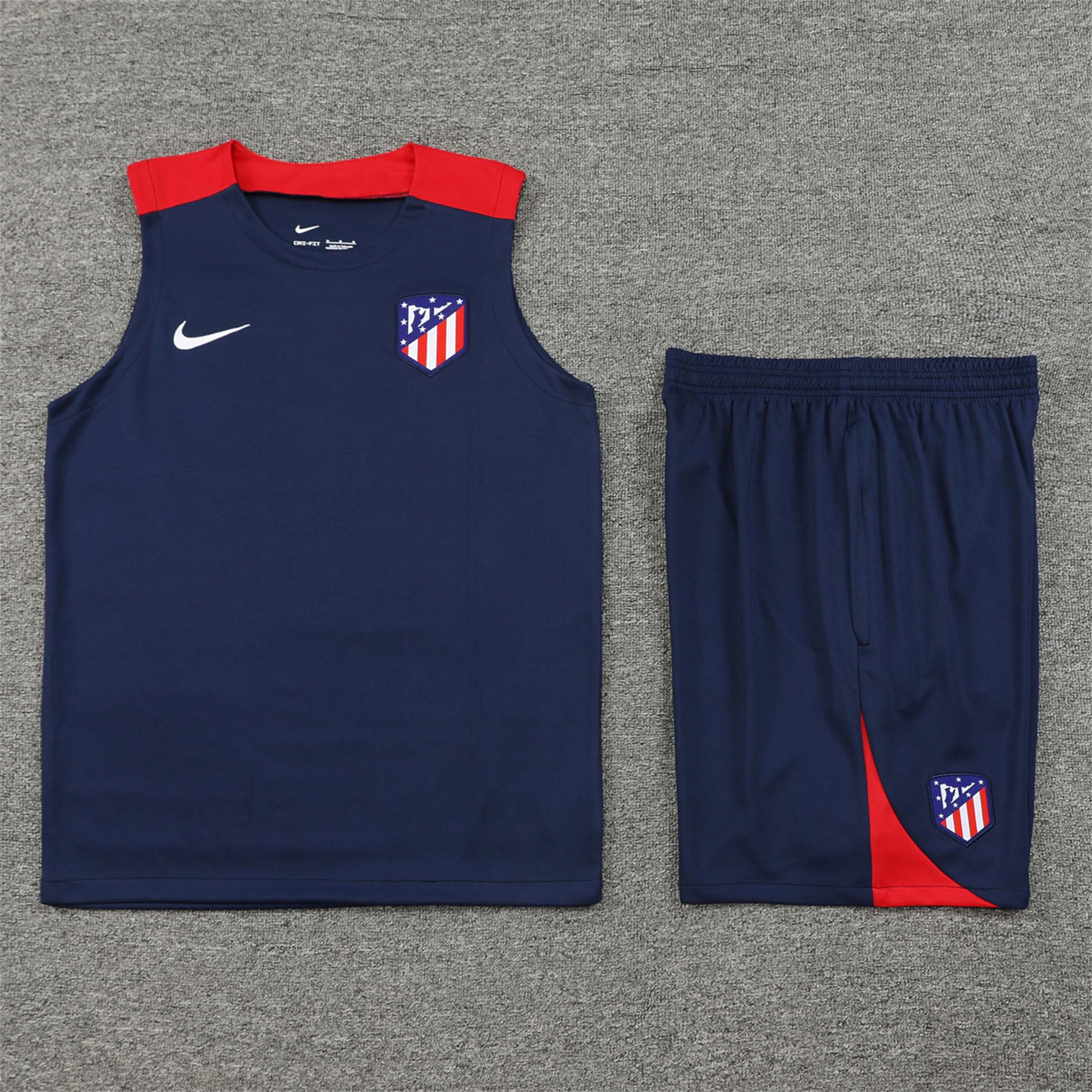 ManixJersey.com | Atletico Madrid 24-25 Vest Training Set - Deep Blue -Customize Name, Number and Patch | Worldwide Shipping