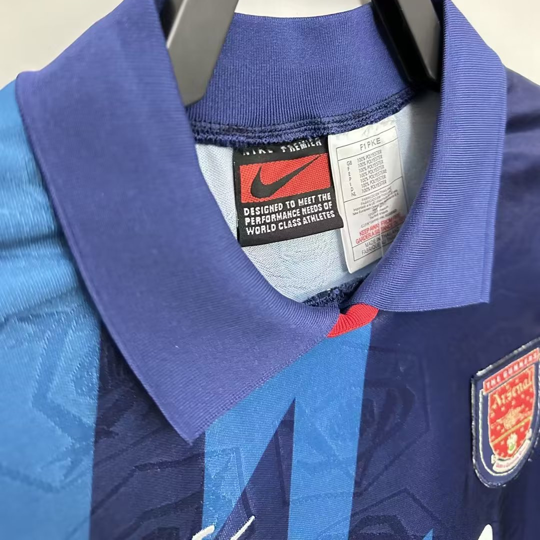 ManixJersey.com | Retro Arsenal 95-96 Away Long Sleeve Jersey -Customize Name, Number and Patch | Worldwide Shipping