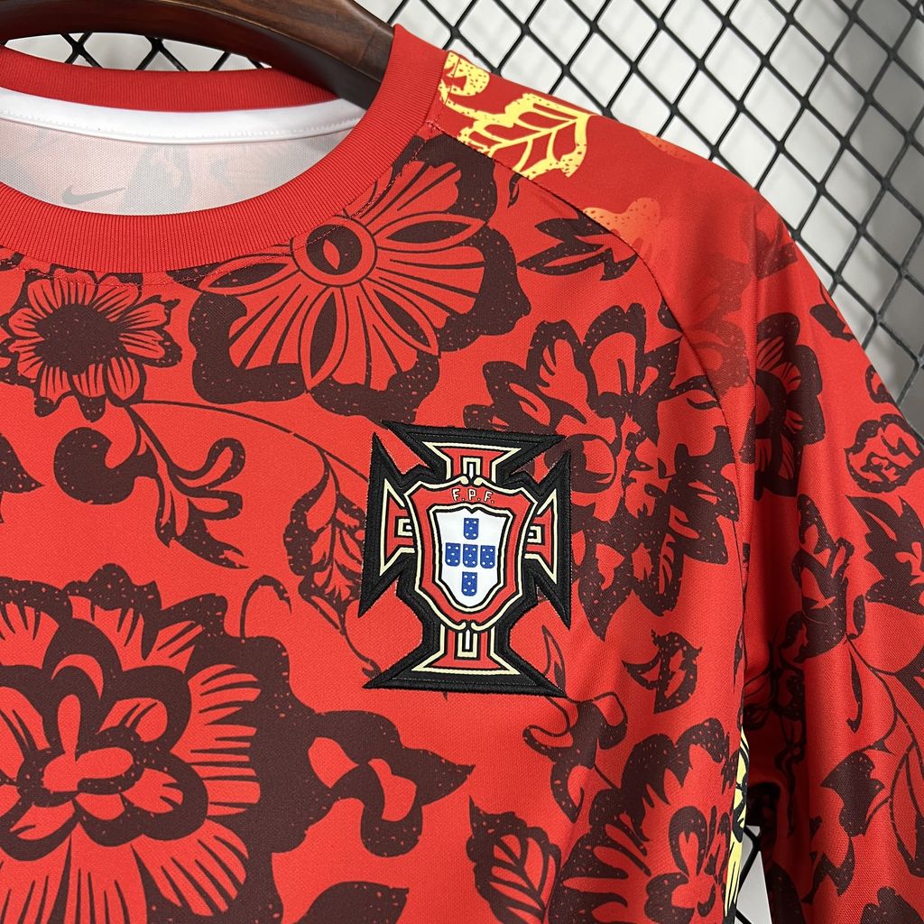 unitedfutballjersey-Portugal 2024-25 Red Flower Special Edition Jersey - Fans Version