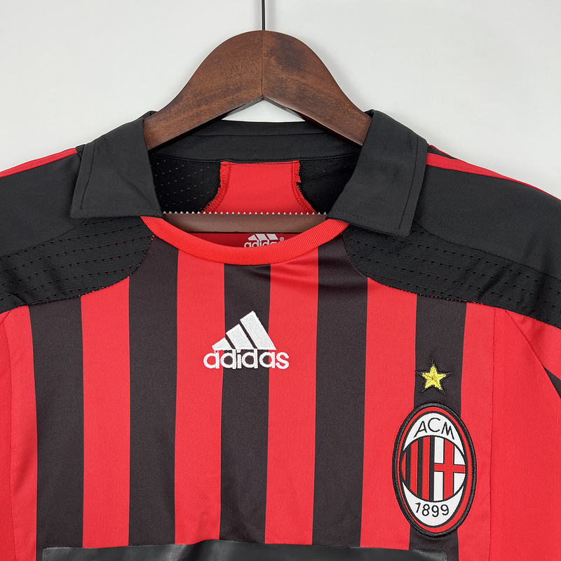 ManixJersey.com | Retro AC Milan 2007-08 Home Long Sleeve Jersey -Customize Name, Number and Patch | Worldwide Shipping