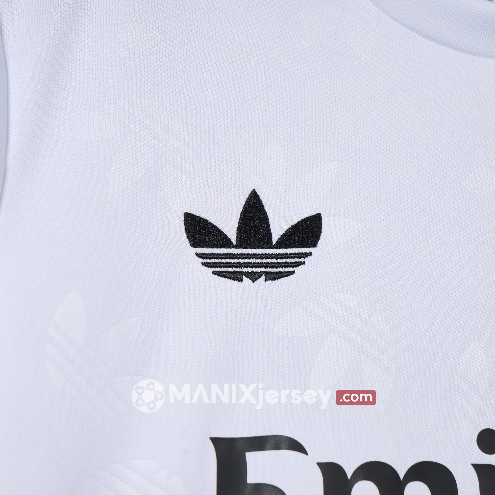 ManixJersey.com | Real Madrid 24-25 Trefoil White Jersey - Fans Version -Customize Name, Number and Patch | Worldwide Shipping