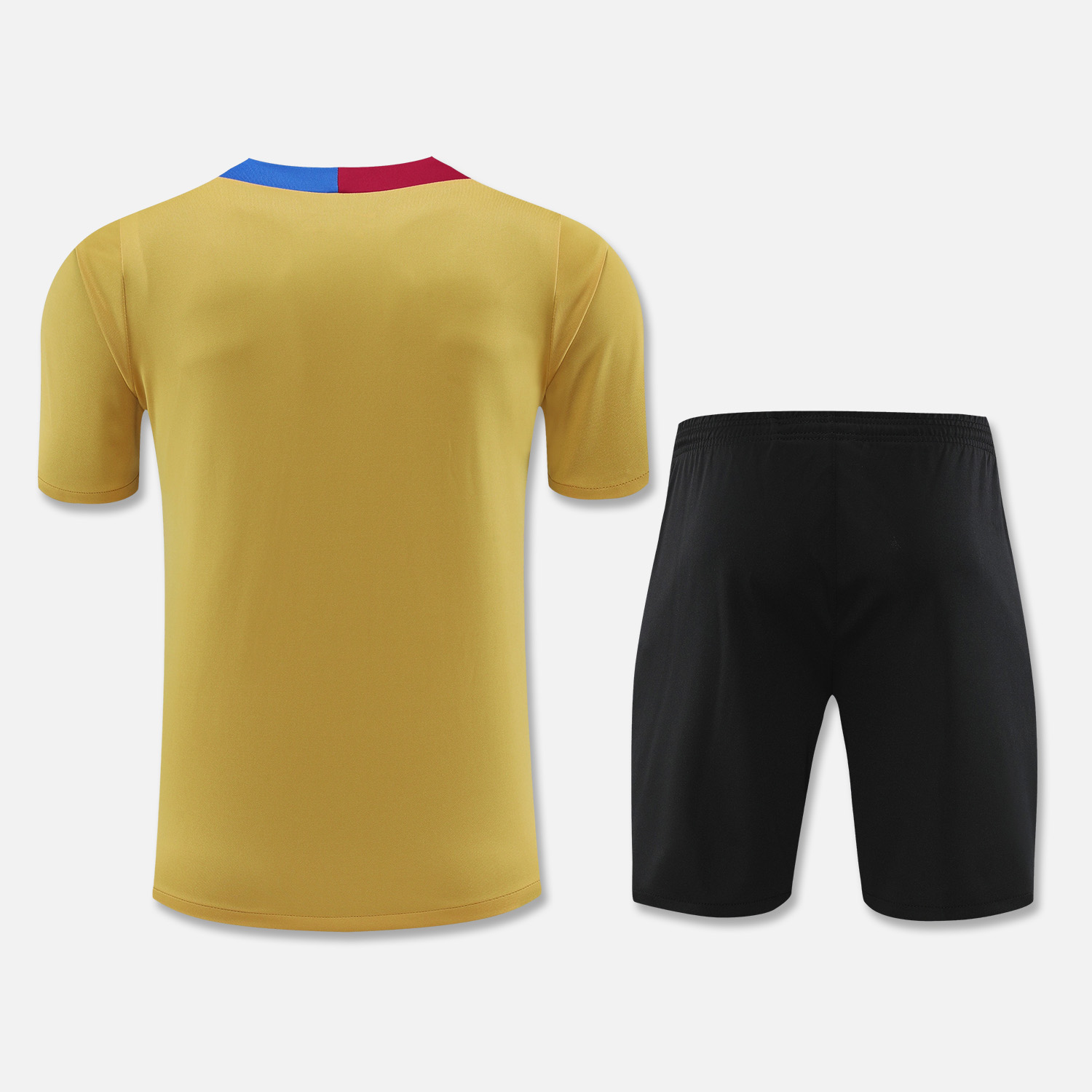 ManixJersey.com | Barcelona 24-25 Short-Sleeve Training Set - Khaki Top & Black Shorts -Customize Name, Number and Patch | Worldwide Shipping