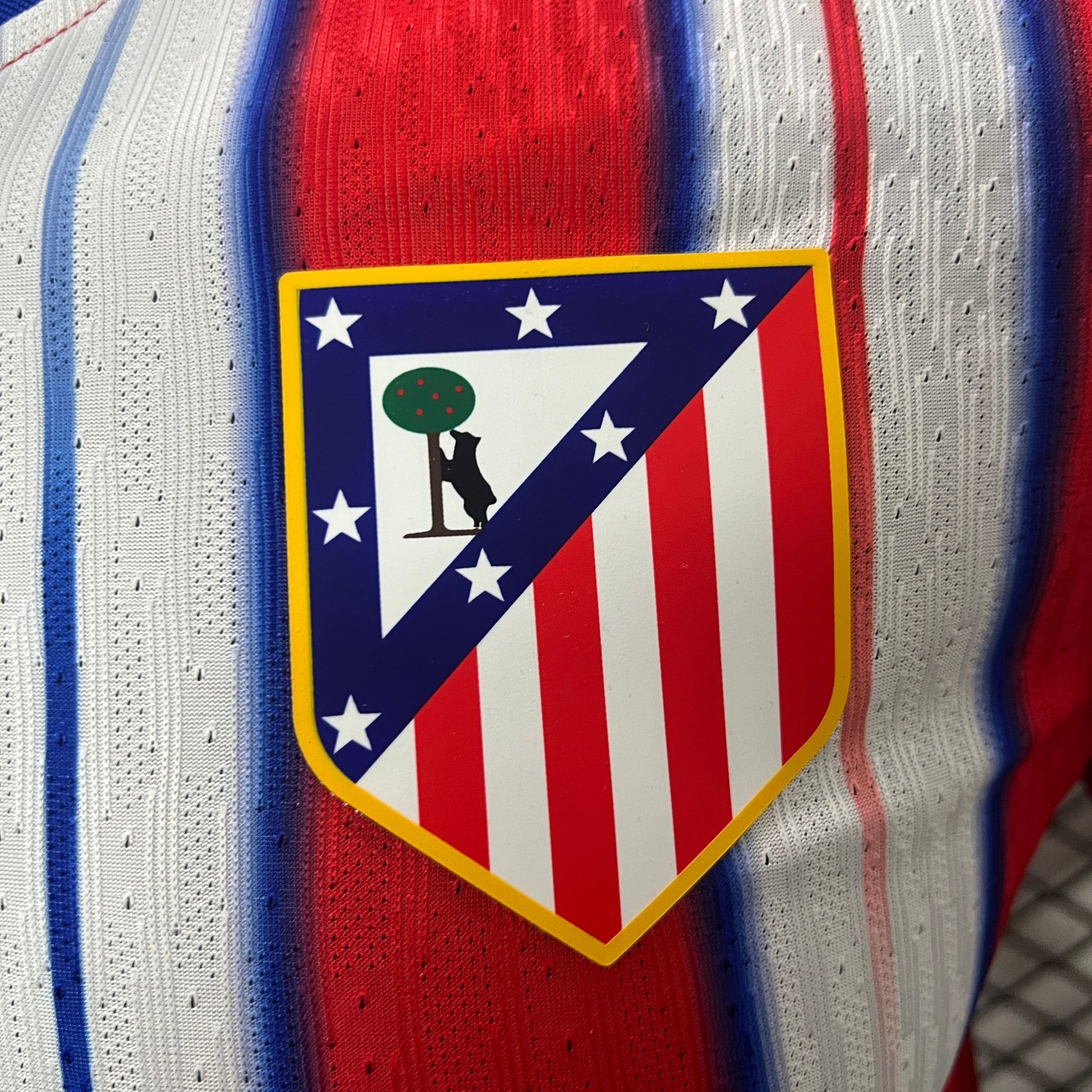 ManixJersey.com | Atletico Madrid 24-25 Home Stadium Jersey - Player Version -Customize Name, Number and Patch | Worldwide Shipping
