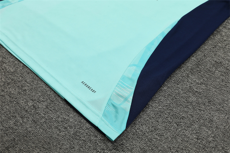 ManixJersey.com | Arsenal 24-25 Short-Sleeve Training Kids Kit - Lake Blue -Customize Name, Number and Patch | Worldwide Shipping