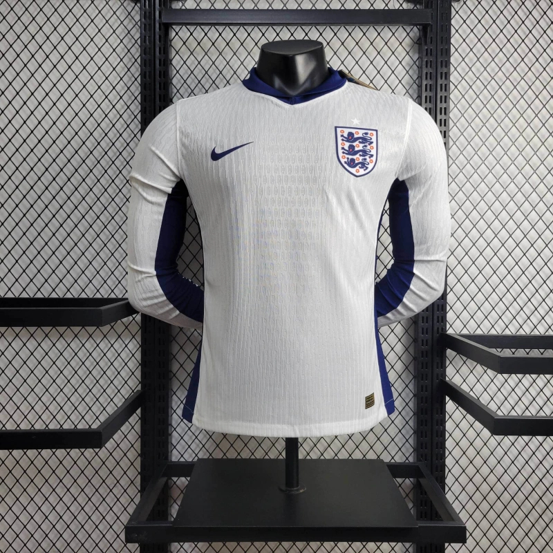 ManixJersey.com | England 2024 Home Stadium Long Sleeve Jersey - Player Version -Customize Name, Number and Patch | Worldwide Shipping