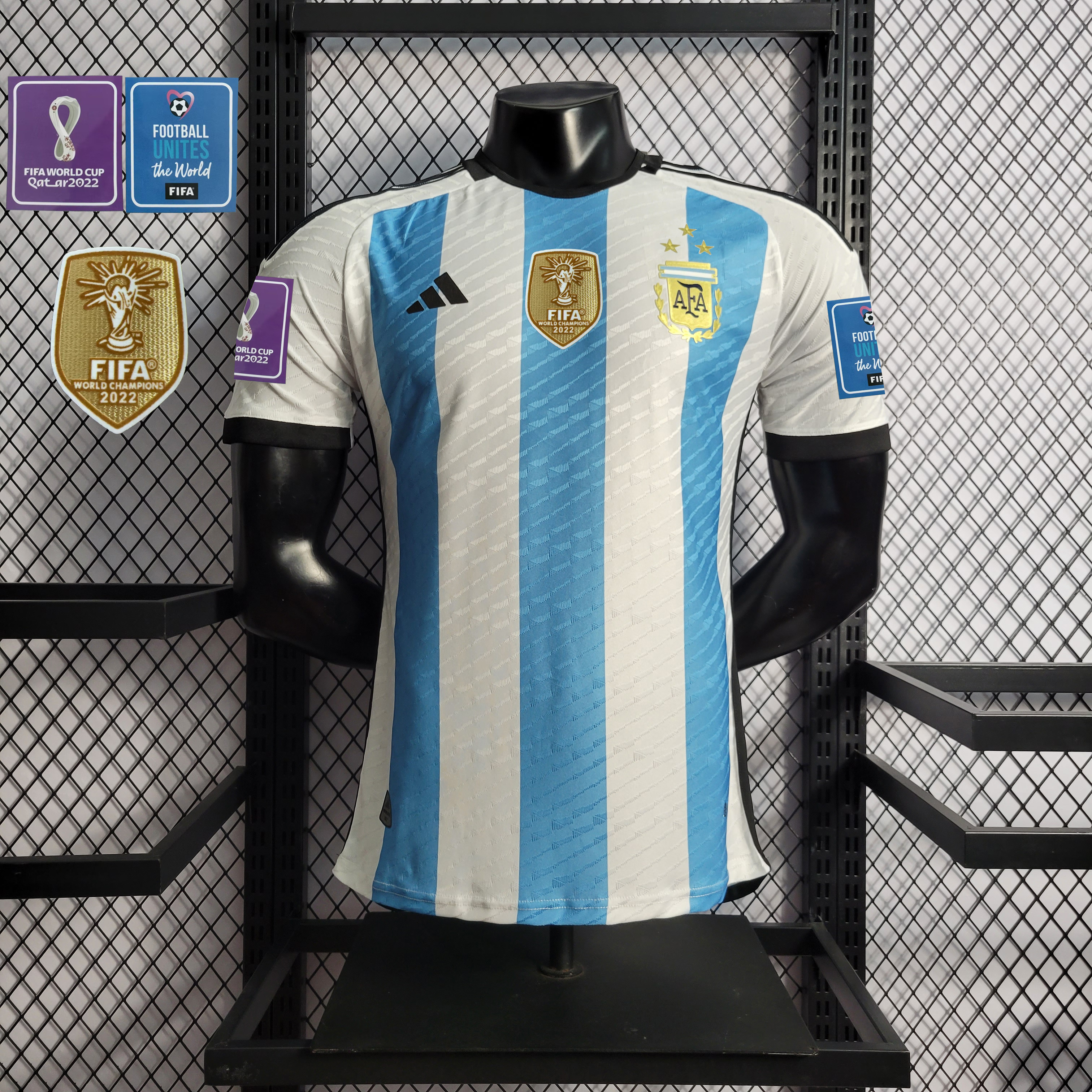 SIUjerseys-Argentina 3 Stars 22-23 Home Stadium Jersey - Player Version ( with 2022 World Champions Patch )