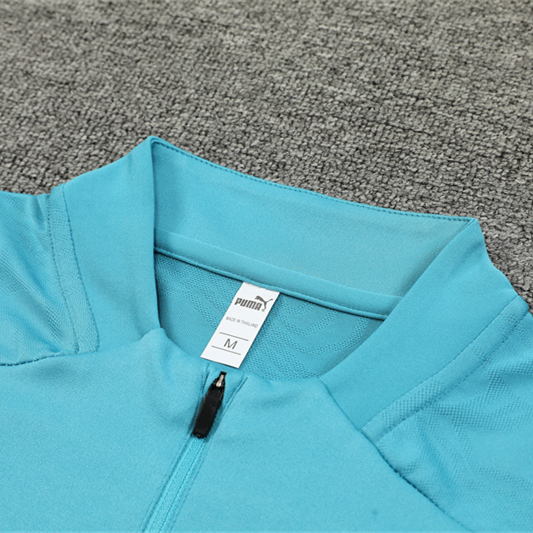 JerseysGala.com | Marseille 24-25 Long Sleeve Training Set - Lake Blue -Customize Name, Number and Patch | Worldwide Shipping