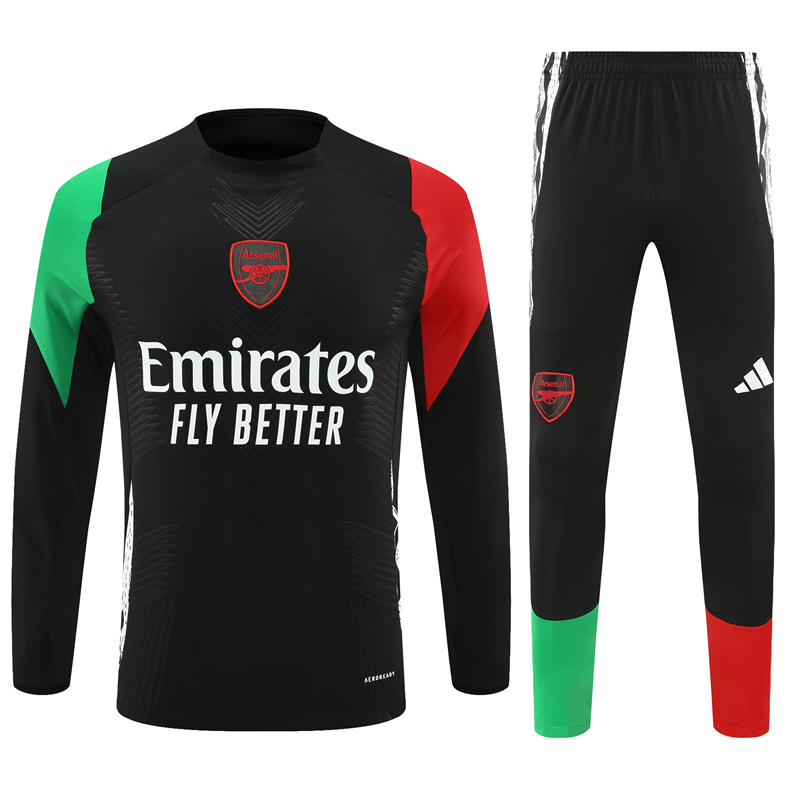 JerseysGala.com | Arsenal 24-25 Long Sleeve Training Set - Player Version - Black -Customize Name, Number and Patch | Worldwide Shipping