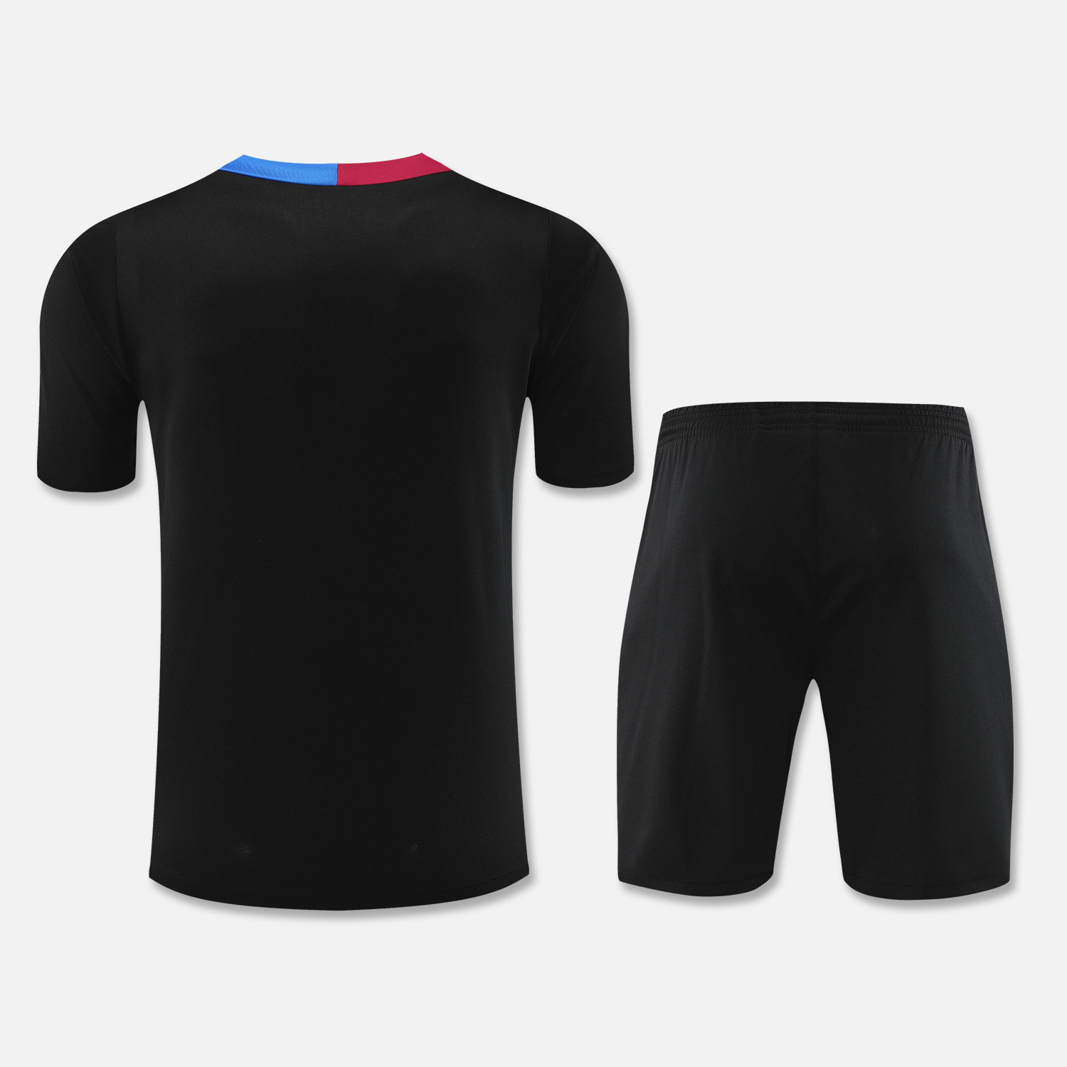 ManixJersey.com | Barcelona 24-25 Short-Sleeve Training Set - Black Top & Shorts -Customize Name, Number and Patch | Worldwide Shipping